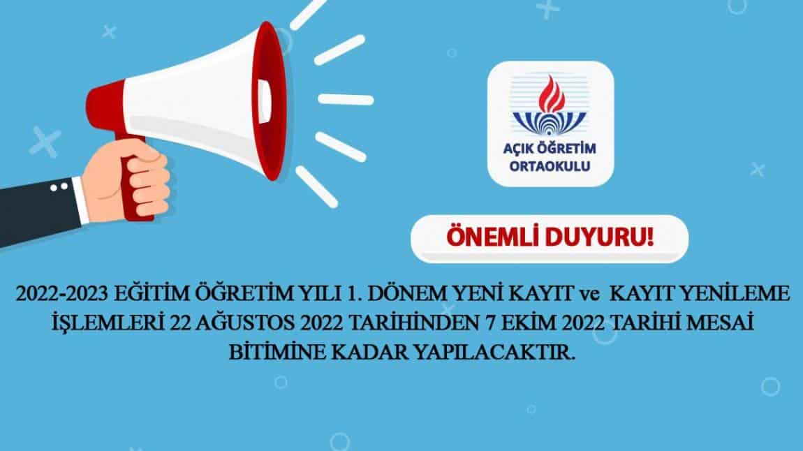 AÇIK ÖĞRETİM ORTAOKUL YENİ KAYIT VE KAYIT YENİLEME!!!